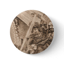 Vintage Sepia Angel Fairy Button Pin