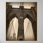Vintage Sepia Brooklyn Bridge posters