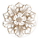 Vintage Sepia Cathedral Flourish Sticker