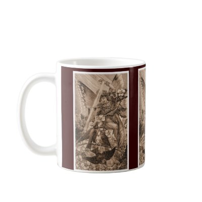 Vintage Sepia Fairy and Birds Coffee Mug by angela65