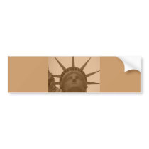 Vintage Sepia Tone Statue of Liberty Bumper Sticker