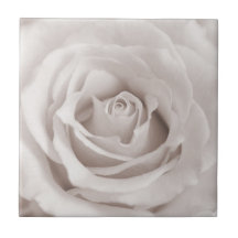Vintage Sepia White & Cream Rose Background Custom Ceramic Tiles