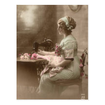 Vintage Sewing Postcard