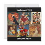 Vintage Sexy Halloween Women Collage Personalized Invitations