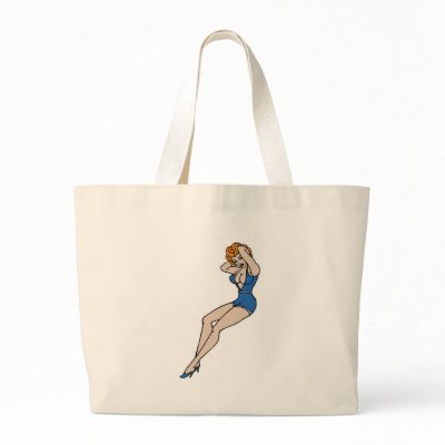 Vintage Sexy Woman Tattoo Art Tote Bags by vintagegiftmall