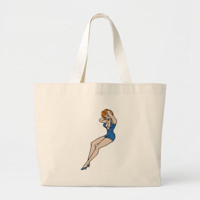 Vintage Sexy Woman Tattoo Art Tote Bags by vintagegiftmall