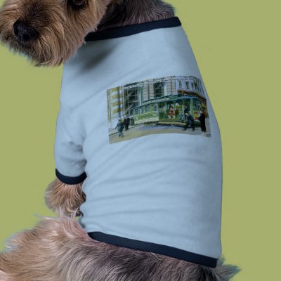 Vintage SF Cable Car Dog T-shirt Zazzle_petshirt Vintage SF Cable Car Dog T-shirt Zazzle_petshirt