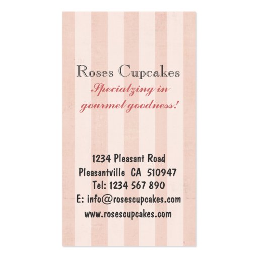 Vintage Shabby Roses Business Card (back side)