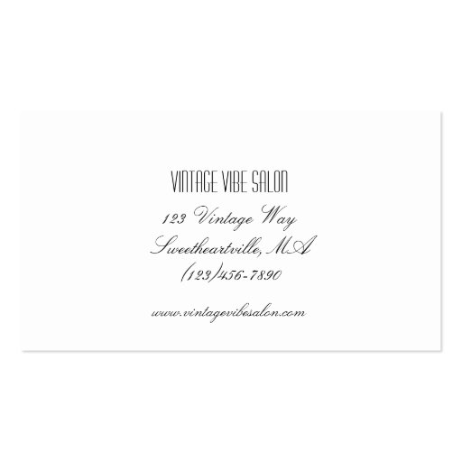 Vintage Shabby Roses Salon Chair Hairstylist Card Business Card Template (back side)