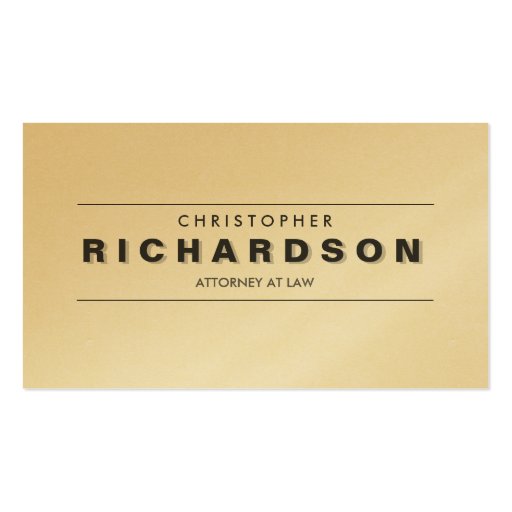 VINTAGE SHADOW TYPE on GOLD Business Card (front side)