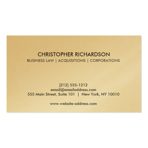 VINTAGE SHADOW TYPE on GOLD Business Card (back side)