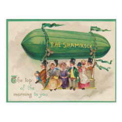 Vintage Shamrock Float St Patrick's Day Card Postcards