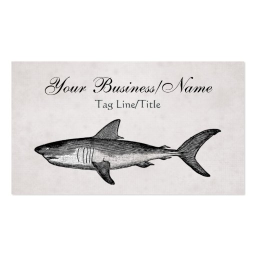 Vintage Shark Business Card (front side)