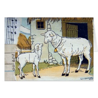 Vintage Sheep Collage card