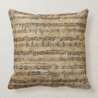 Vintage Sheet Music Throw Pillows
