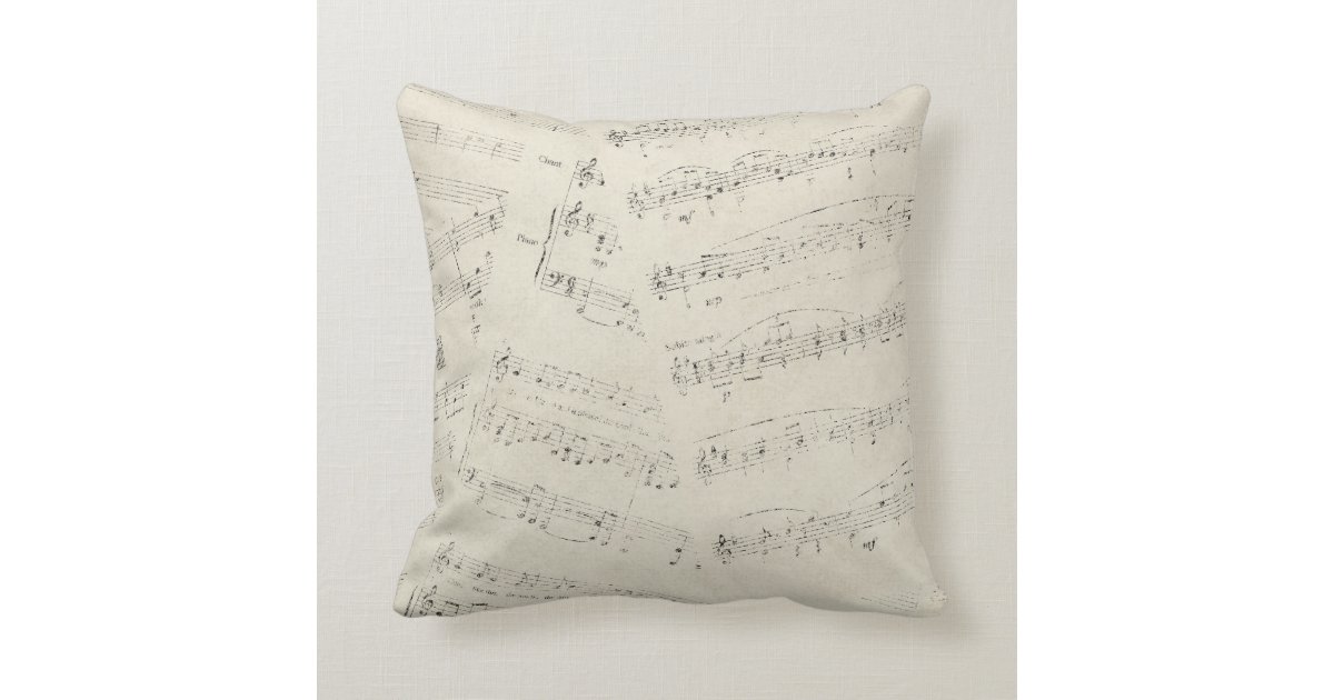 Vintage Sheet Music Throw Pillow Zazzle
