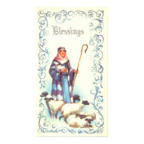 Vintage Shepherd and Sheep Print