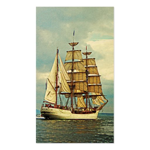 Vintage Ship Sailboat Business Card (front side)