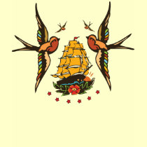 Vintage Ship & Sparrows Pirate Sailor Tee t-shirts
