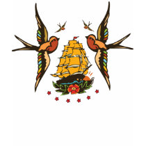 Vintage Ship & Sparrows Tee t-shirts by planespotting Vintage Ship & Sparrows Tee t-shirts
