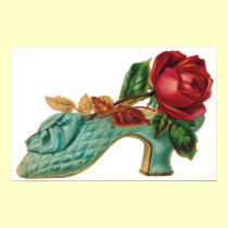 Vintage Shoe with a Red Rose Poster posters by vintagegiftmall Vintage Shoe with a Red Rose Poster posters
