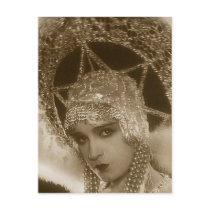 Vintage Showgirl Post Card