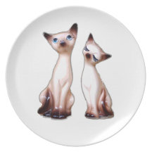Vintage Siamese cats Dinner Plates