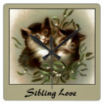 Vintage Sibling Love Wall Clocks