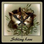 Vintage Sibling Love wall clocks