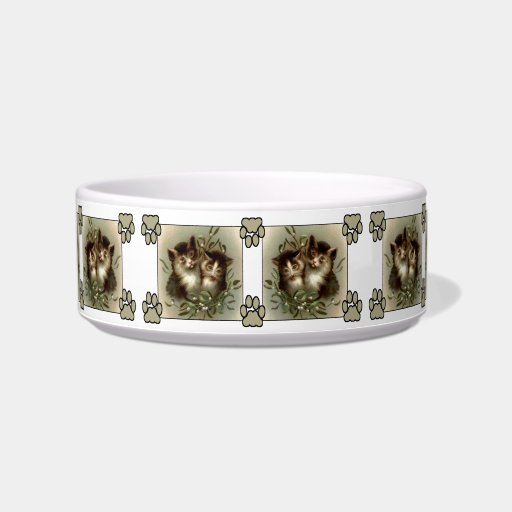 Vintage Siblings Love Cat Water Bowls
