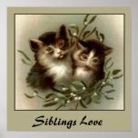 Vintage Siblings Love Poster