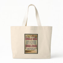 Vintage Single Men Recruitment Poster bags
