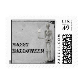 Vintage Skeleton Halloween Postage