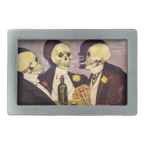 Vintage Skeletons Rectangular Belt Buckles