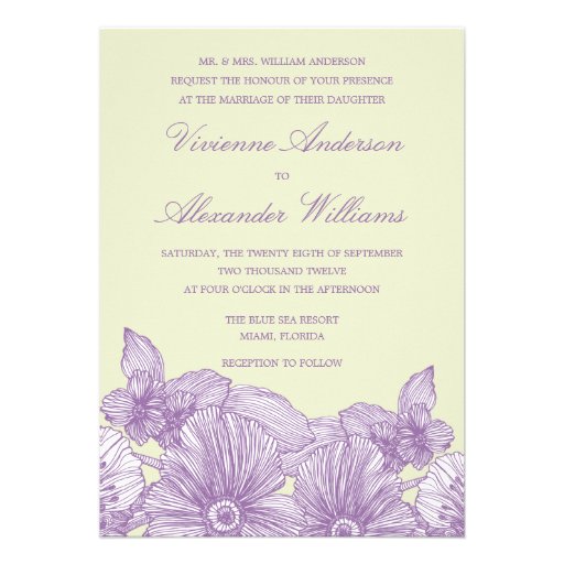 VINTAGE SKETCH FLOWERS | WEDDING INVITATION