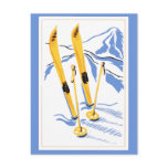 Vintage Ski Art Postcard