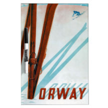 Vintage Ski poster, Norway Dry-Erase Boards
