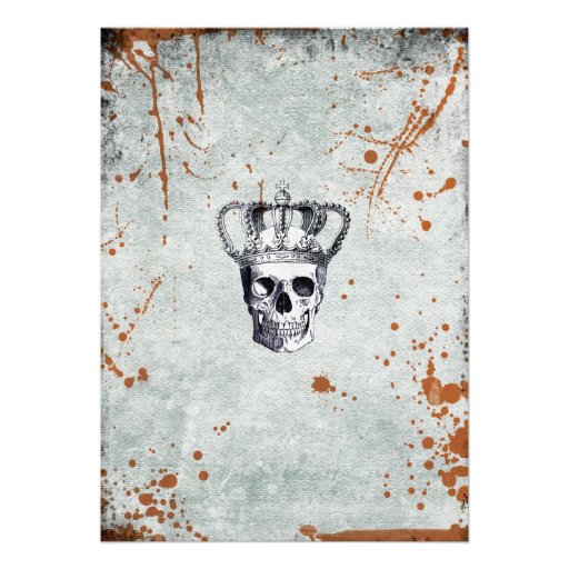 Vintage Skull and Crown Halloween Party Invitation