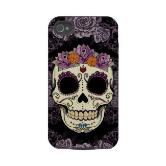 Vintage Skull and Roses iPhone 4 Case-Mate Tough casemate_case