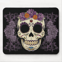 Vintage Skull and Roses Mousepads