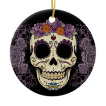 Vintage Skull and Roses Ornament