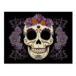 Vintage Skull and Roses Postcard