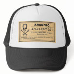 Vintage Skull Crossed Bones Arsenic Poison Label hats