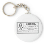 Vintage Skull Crossed Bones Arsenic Poison Label Keychains