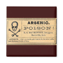 Vintage Skull Crossed Bones Arsenic Poison Label Magnet