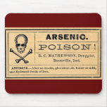 Vintage Skull Crossed Bones Arsenic Poison Label Mousepad