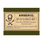 Vintage Skull Crossed Bones Arsenic Poison Label Postcards