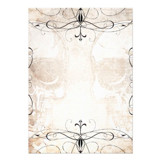 Vintage Skull & Flourishes Wedding Invitation