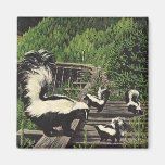 Vintage Skunks, Wild Animals, Forest Creatures Fridge Magnet
