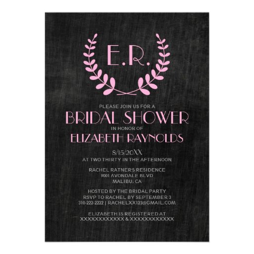 Vintage Slate Bridal Shower Invitations